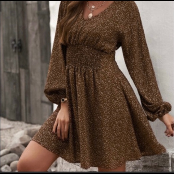 Dresses & Skirts - 🎉❤️HOST PICK!! LAST ONE! NEW Brown Boho Smocked Dress Size XL